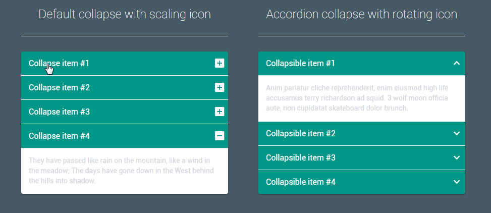 Bootstrap3扁平垂直手风琴代码